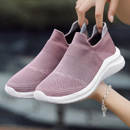 Women's Easy-On Sneakers with Breathable Knit and Soft Sole