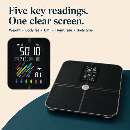 Body Weight Scale with Bluetooth App | 15 Measurements, VA Display, 400 lb Max