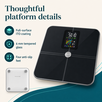 Body Weight Scale with Bluetooth App | 15 Measurements, VA Display, 400 lb Max