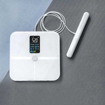 Smart Body Composition Scale with 8 Electrodes, Hand Sensors, and TFT Display – Tracks 18 Metrics, Supports 24 Users, Baby Mode, 400 lb Capacity, Fitdays App
