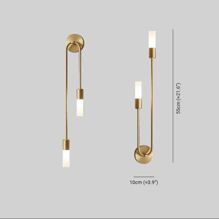 Set of Gold LED Wall Lights for Living Rooms and Hallways
