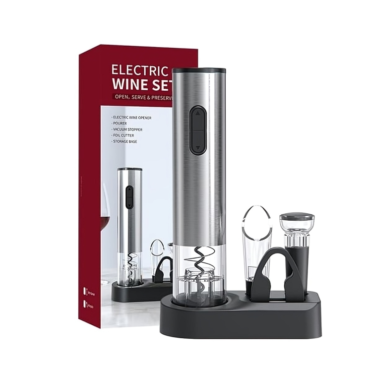 Electric Wine Opener – 5-in-1 Set with Aerator & Vacuum Stopper