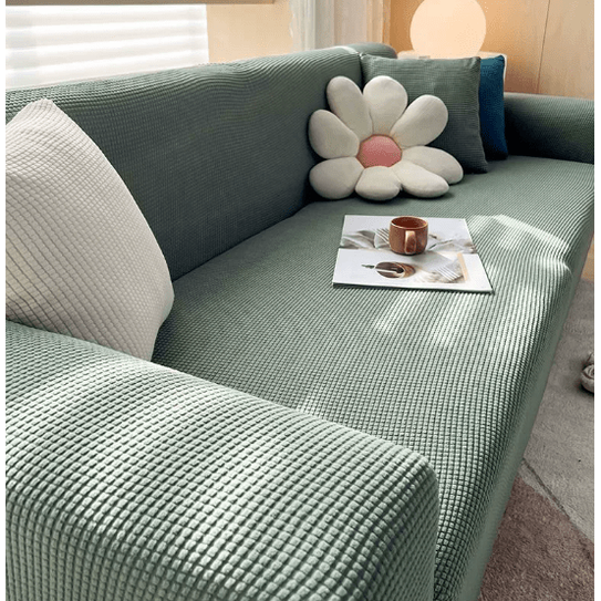 Elegant Stretch Sofa Protector with Secure Grip Backing