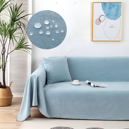 Elegant Waterproof Sofa Cover with Textured Velvet Finish