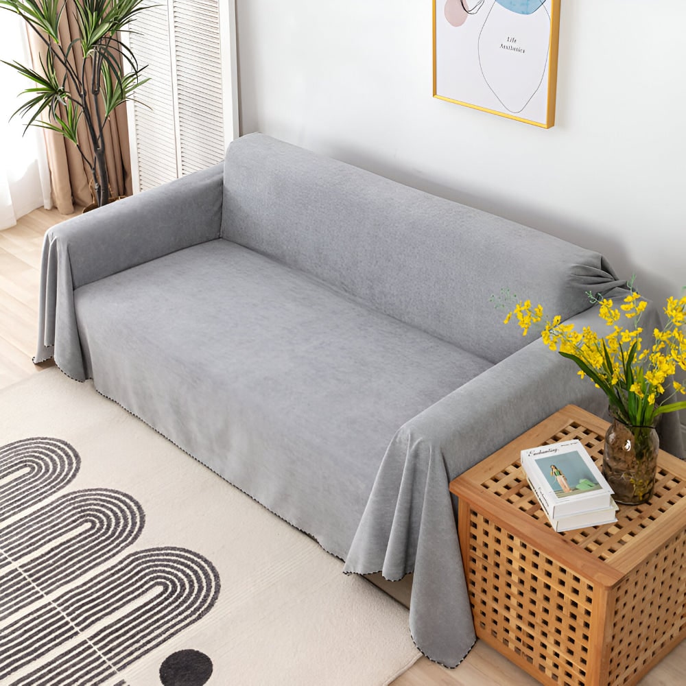 Elegant Waterproof Sofa Cover with Textured Velvet Finish