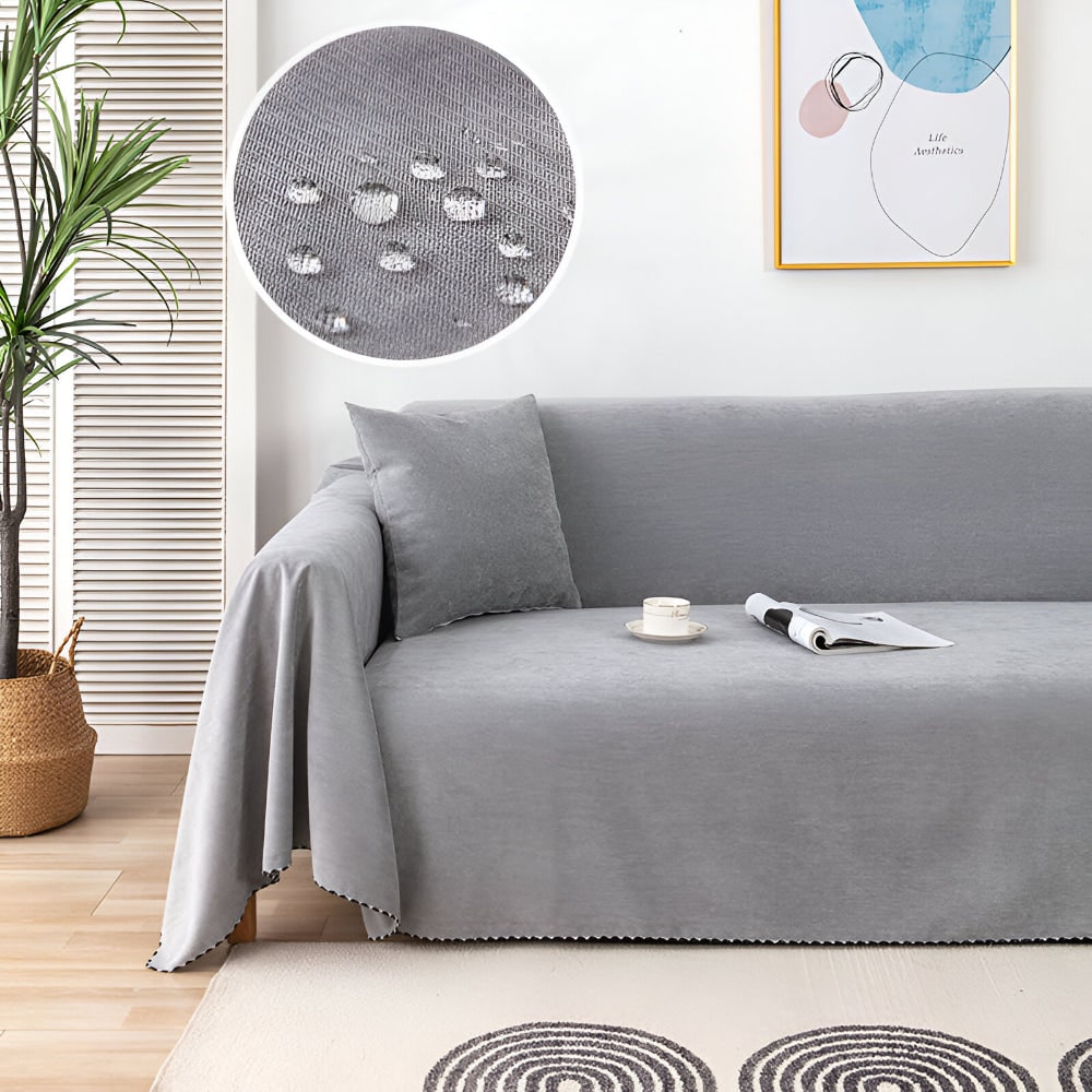 Elegant Waterproof Sofa Cover with Textured Velvet Finish