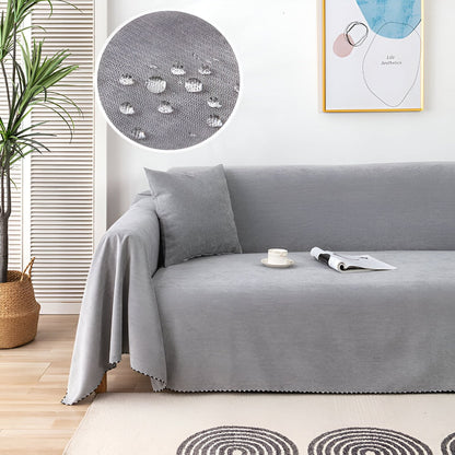 Elegant Waterproof Sofa Cover with Textured Velvet Finish