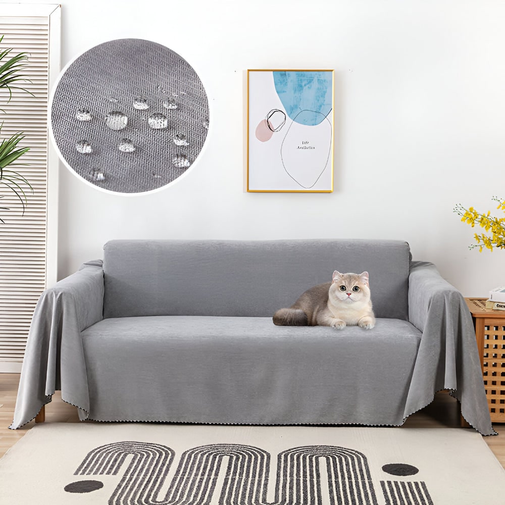 Elegant Waterproof Sofa Cover with Textured Velvet Finish