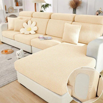 Stretch Jacquard Pet Sofa Protector with Elastic Back and Chaise Cushion