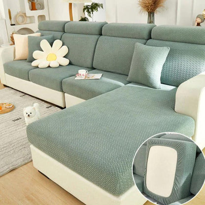 Stretch Jacquard Pet Sofa Protector with Elastic Back and Chaise Cushion