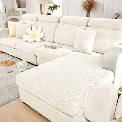 Stretch Jacquard Pet Sofa Protector with Elastic Back and Chaise Cushion