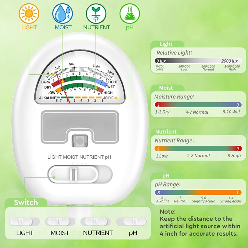 4-in-1 Intelligent Soil Tester for Accurate Plant Care Measurement