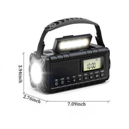Emergency Radio with Solar and Crank Power, 10000mAh Battery
