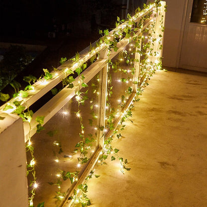 16ft LED Garden Vine Lights – Solar-Powered Outdoor String Lighting