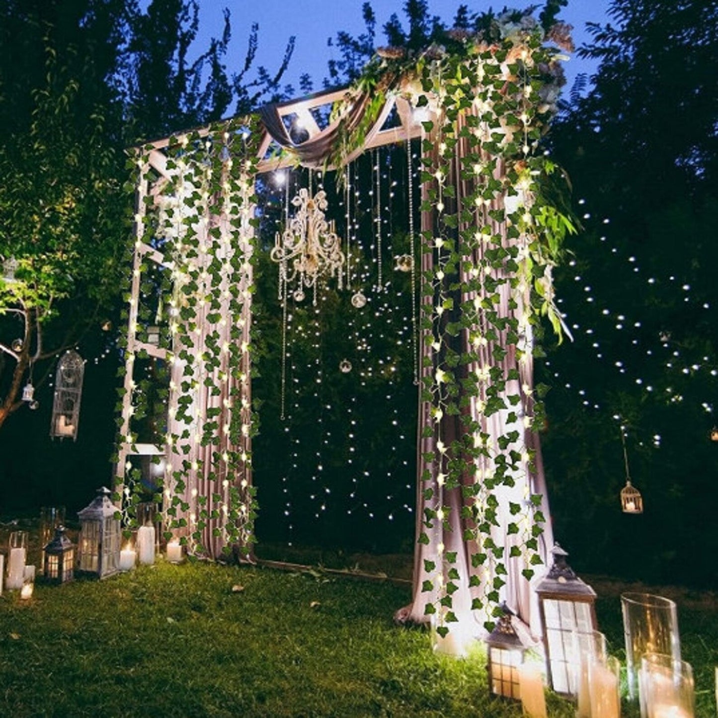 16ft LED Garden Vine Lights – Solar-Powered Outdoor String Lighting