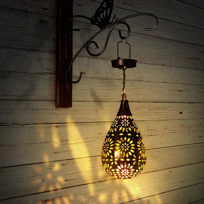Eco-Friendly Solar Garden Lantern with Floral Design