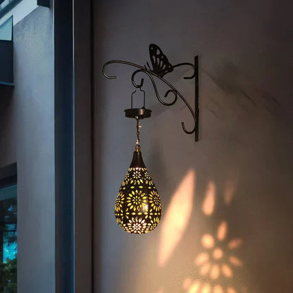 Eco-Friendly Solar Garden Lantern with Floral Design