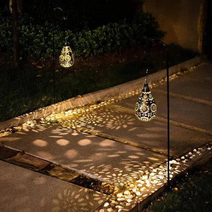 Eco-Friendly Solar Garden Lantern with Floral Design