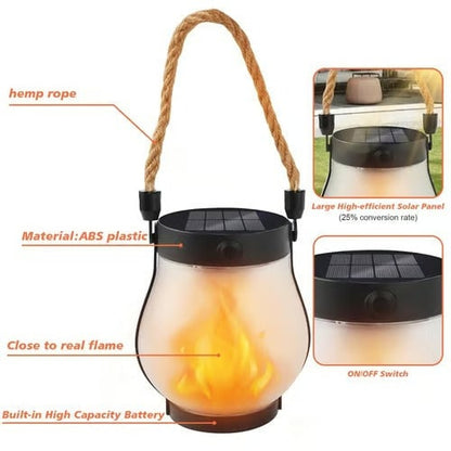 Elegant Solar Lantern with Dancing Flame Effect for Outdoor Spaces