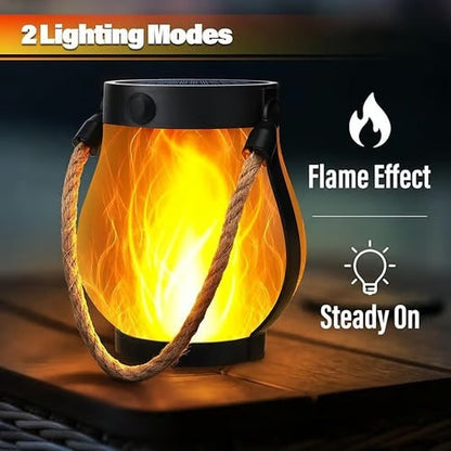 Elegant Solar Lantern with Dancing Flame Effect for Outdoor Spaces