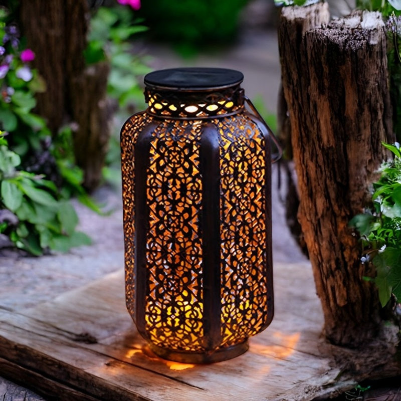 Retro Solar LED Hanging Lantern for Outdoor Use