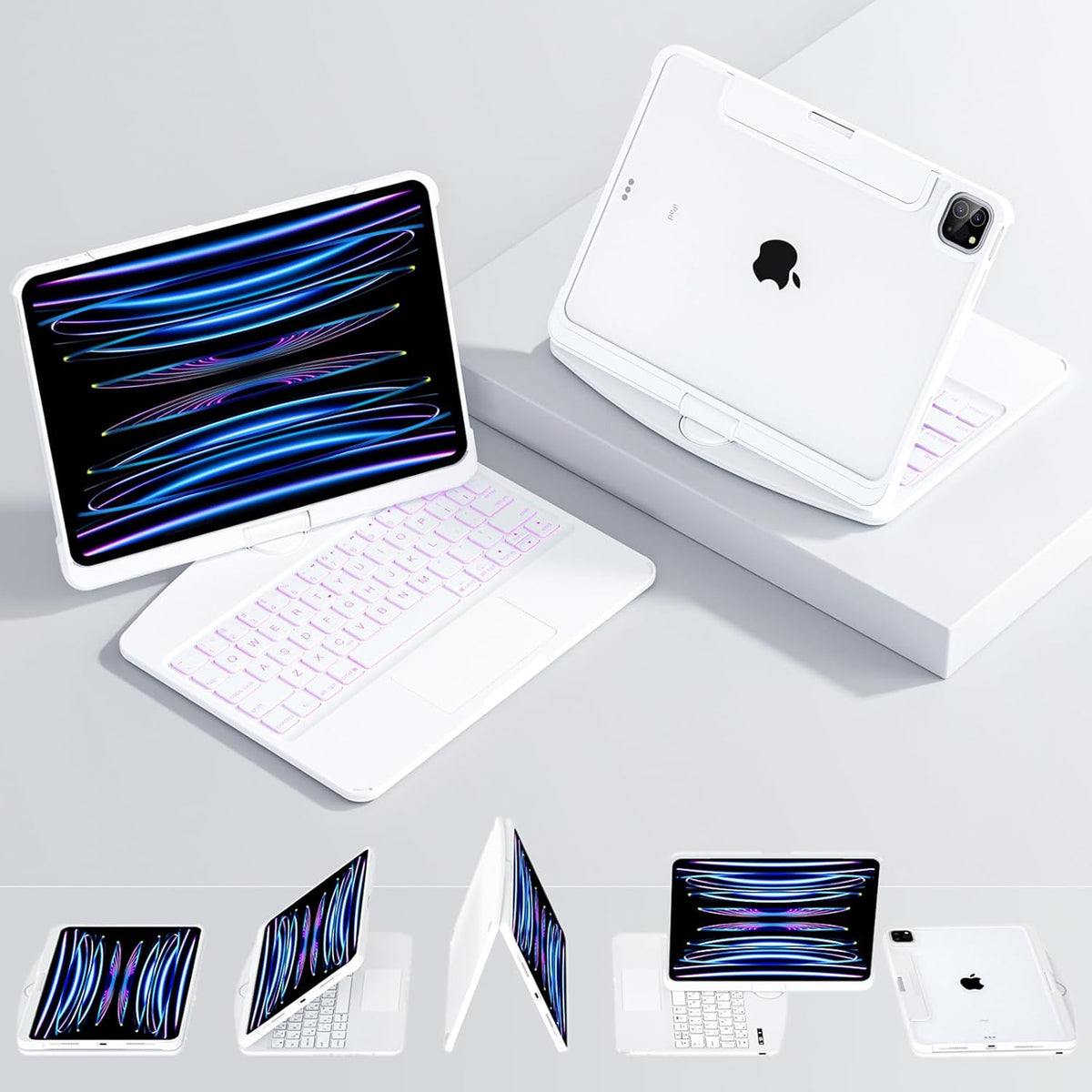 Versatile 360° iPad Keyboard Protector with TrackPad