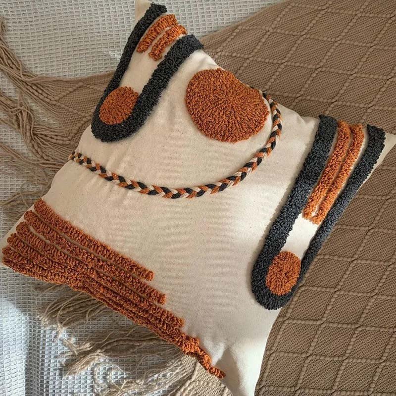 Handwoven Accent Cushions with Warm Textures and Colors