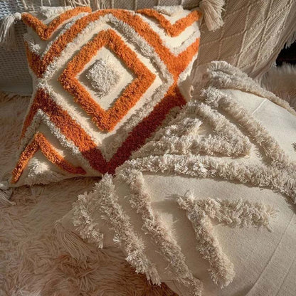 Handwoven Accent Cushions with Warm Textures and Colors