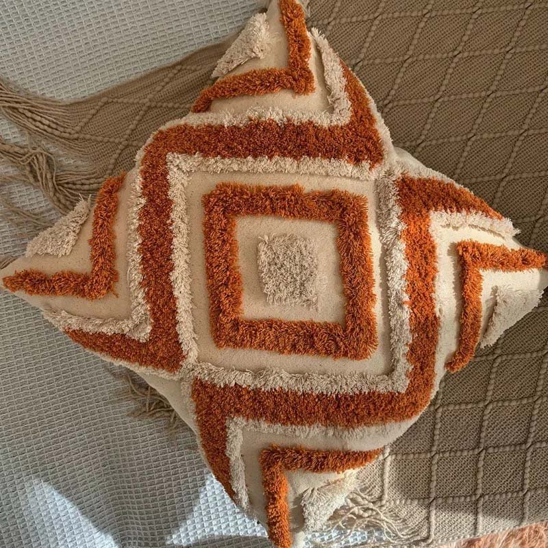Handwoven Accent Cushions with Warm Textures and Colors