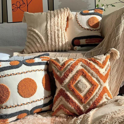 Handwoven Accent Cushions with Warm Textures and Colors