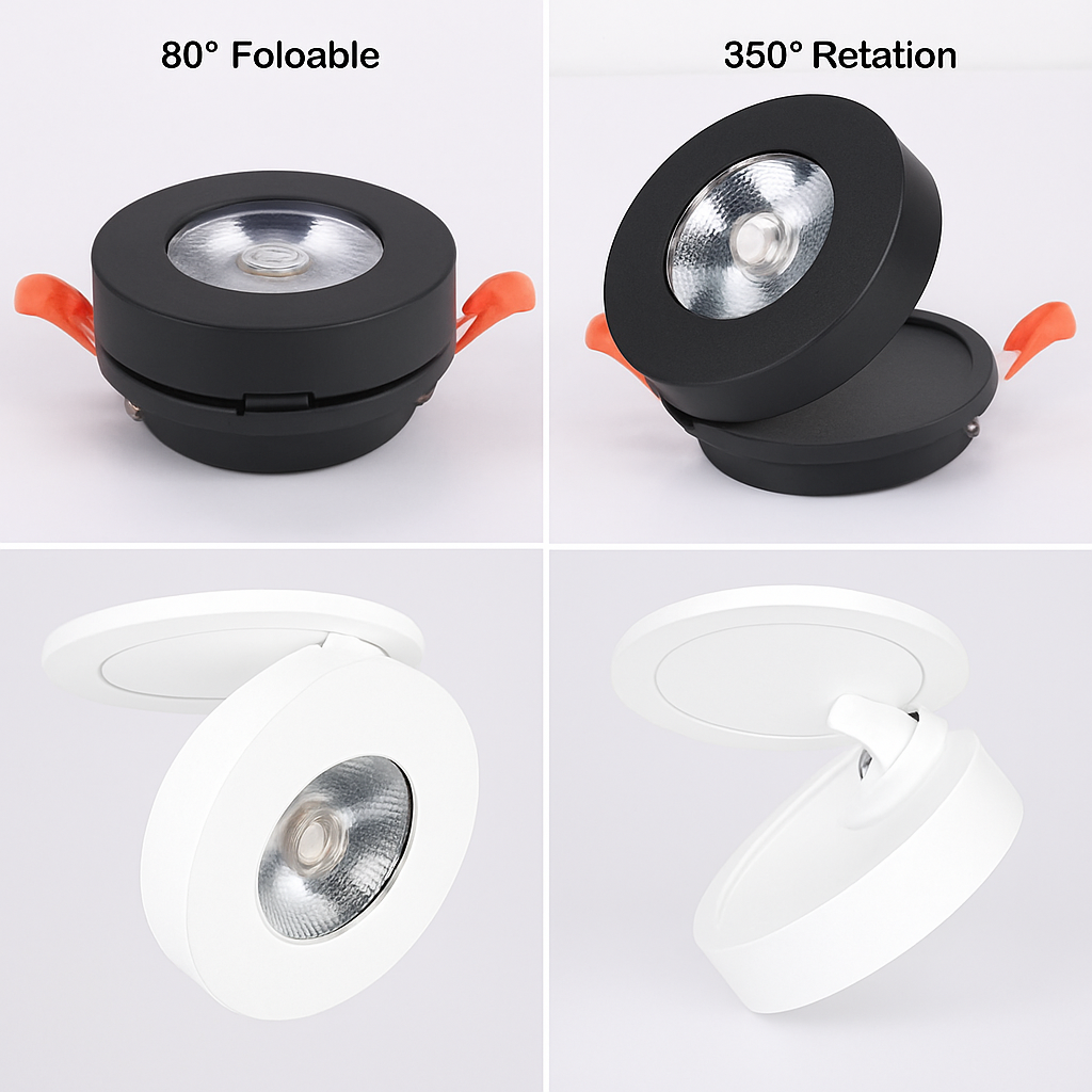 Slim Round Swiveling LED Recessed Light Fixture