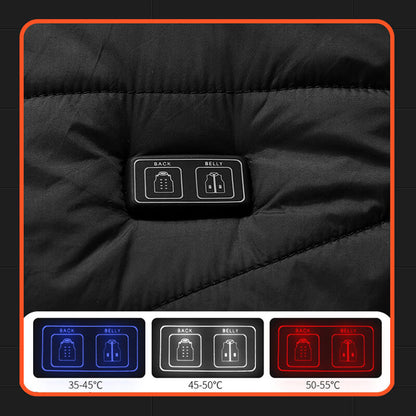 Graphene Heated Vest with USB Rechargeable Heating Zones - Black