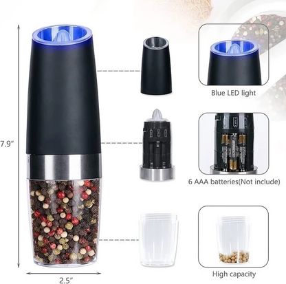 Automatic Electric Salt and Pepper Grinder with Gravity Sensor - 50% Off