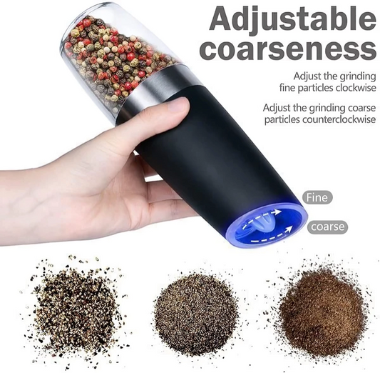 Automatic Electric Salt and Pepper Grinder with Gravity Sensor - 50% Off