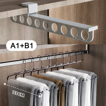 Expandable Closet Organizer with Pull-Out Function