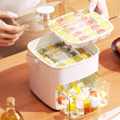 50% OFF | Ice Cube Mold Set with Lid and Container for Easy Pressing