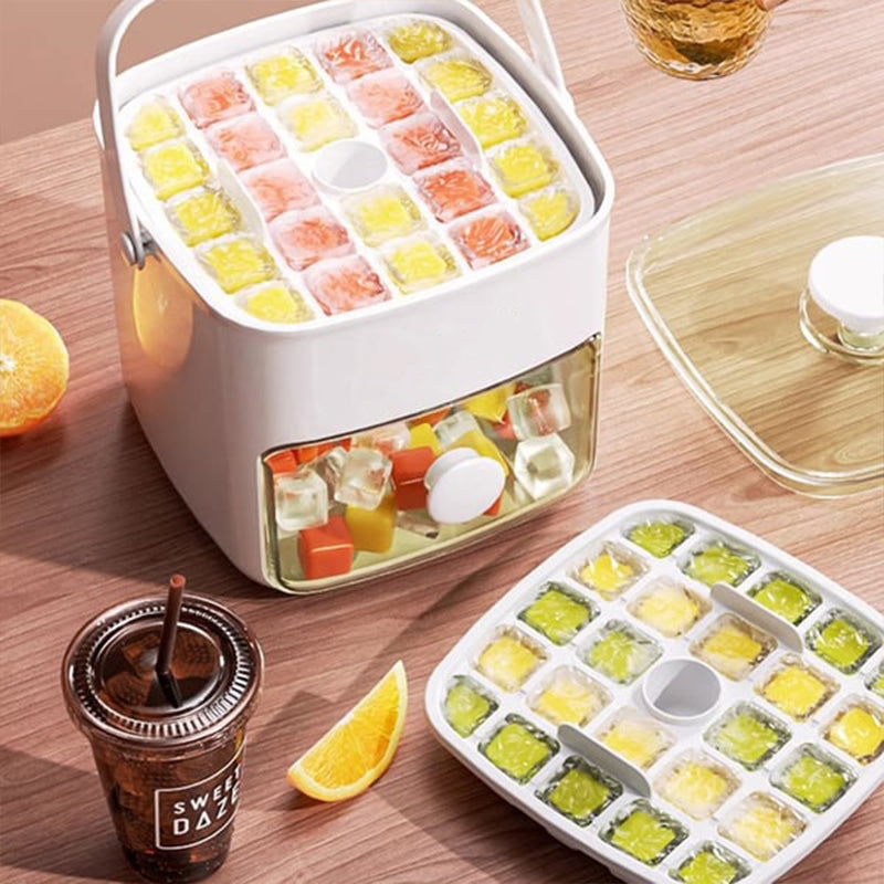 50% OFF | Ice Cube Mold Set with Lid and Container for Easy Pressing