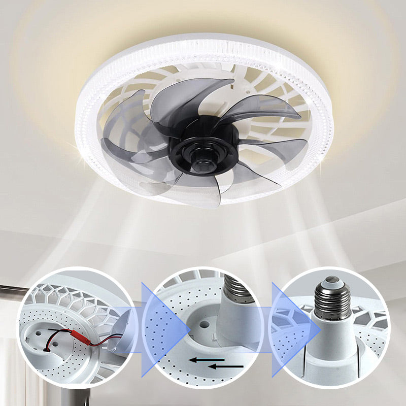 Adjustable Mute Fan Light with Remote Control - 2-in-1 Design