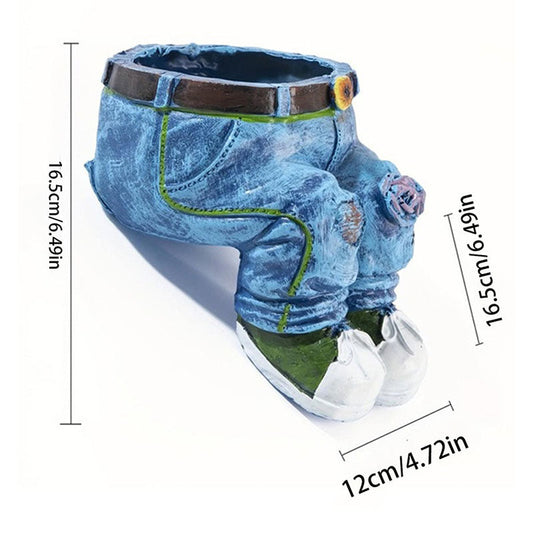 Creative Flower Pot Shaped Like 3D Jeans