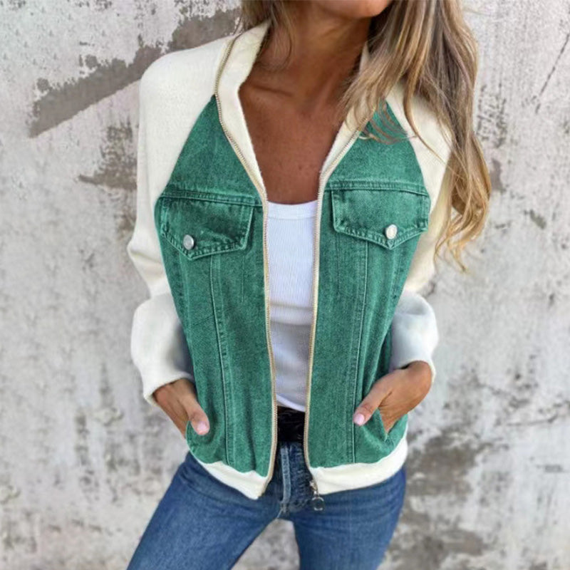 Chic Patchwork Denim Jacket for Women