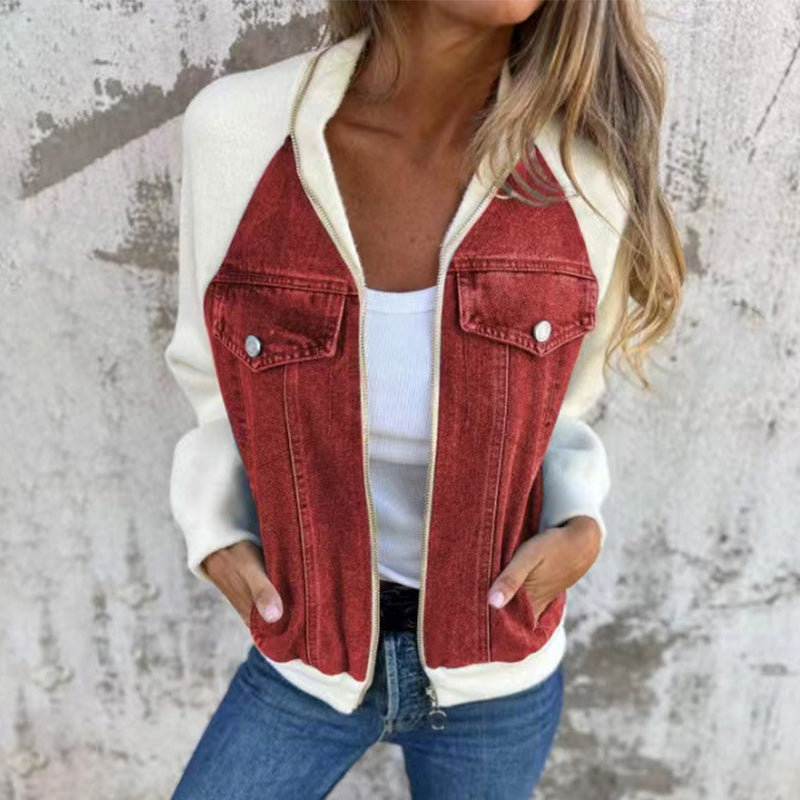 Chic Patchwork Denim Jacket for Women