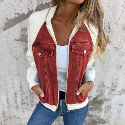 Chic Patchwork Denim Jacket for Women
