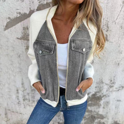 Chic Patchwork Denim Jacket for Women