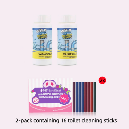 Powerful Drain Cleaner Powder with Active Foam | Eliminates Grease, Hair & Blockages | Odor Neutralization | Ideal for Sinks, Showers & Balconies