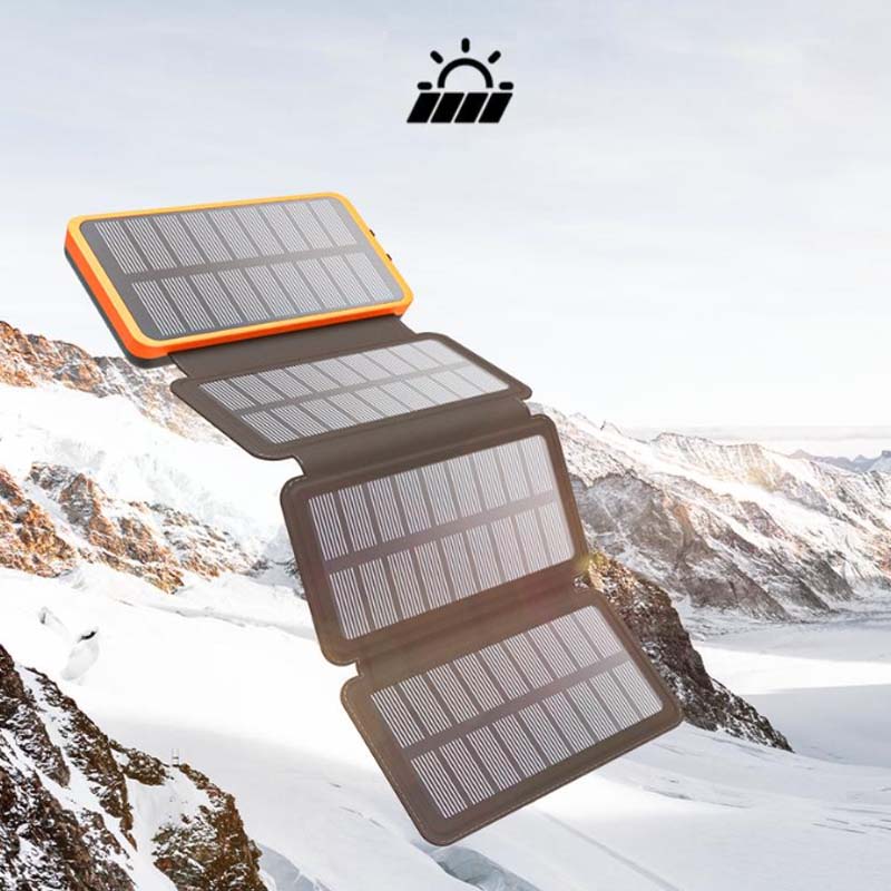 Portable Waterproof Solar Power Bank - Foldable Design