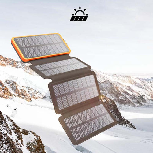 Portable Waterproof Solar Power Bank - Foldable Design
