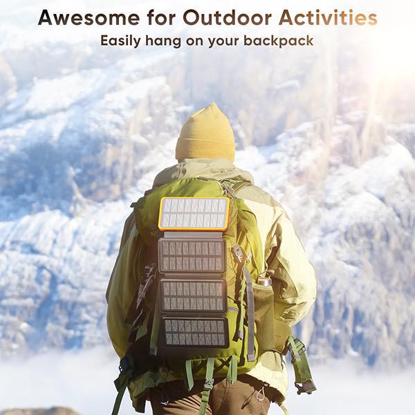 Portable Waterproof Solar Power Bank - Foldable Design