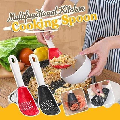 Versatile Kitchen Spoon with Strainer & Grater | Cook, Drain, Mash & Stir | Heat-Resistant, Buy One Get One Free
