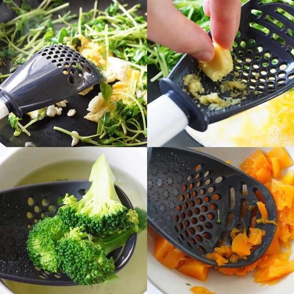 Versatile Kitchen Spoon with Strainer & Grater | Cook, Drain, Mash & Stir | Heat-Resistant, Buy One Get One Free