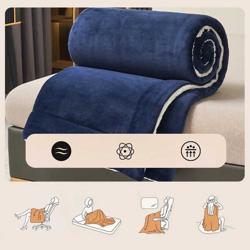 Reversible Velvet and Lambswool Blanket – Cozy for Every Season